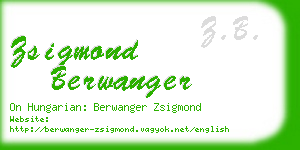 zsigmond berwanger business card